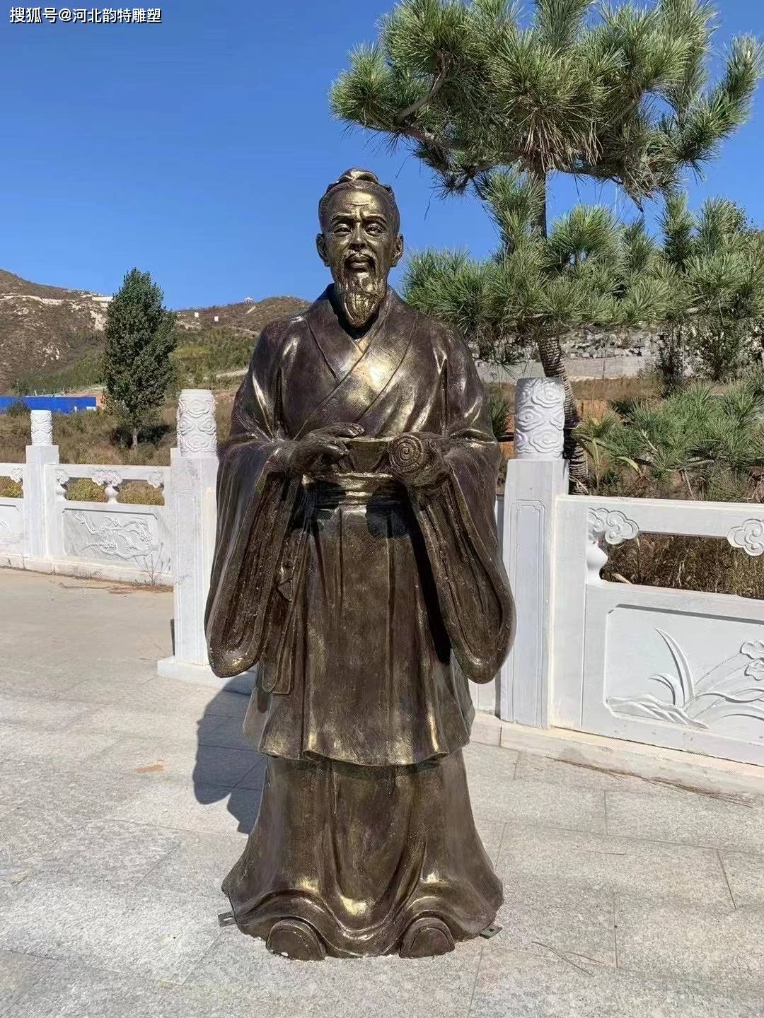 孔子讲学玻璃钢校园人物雕塑