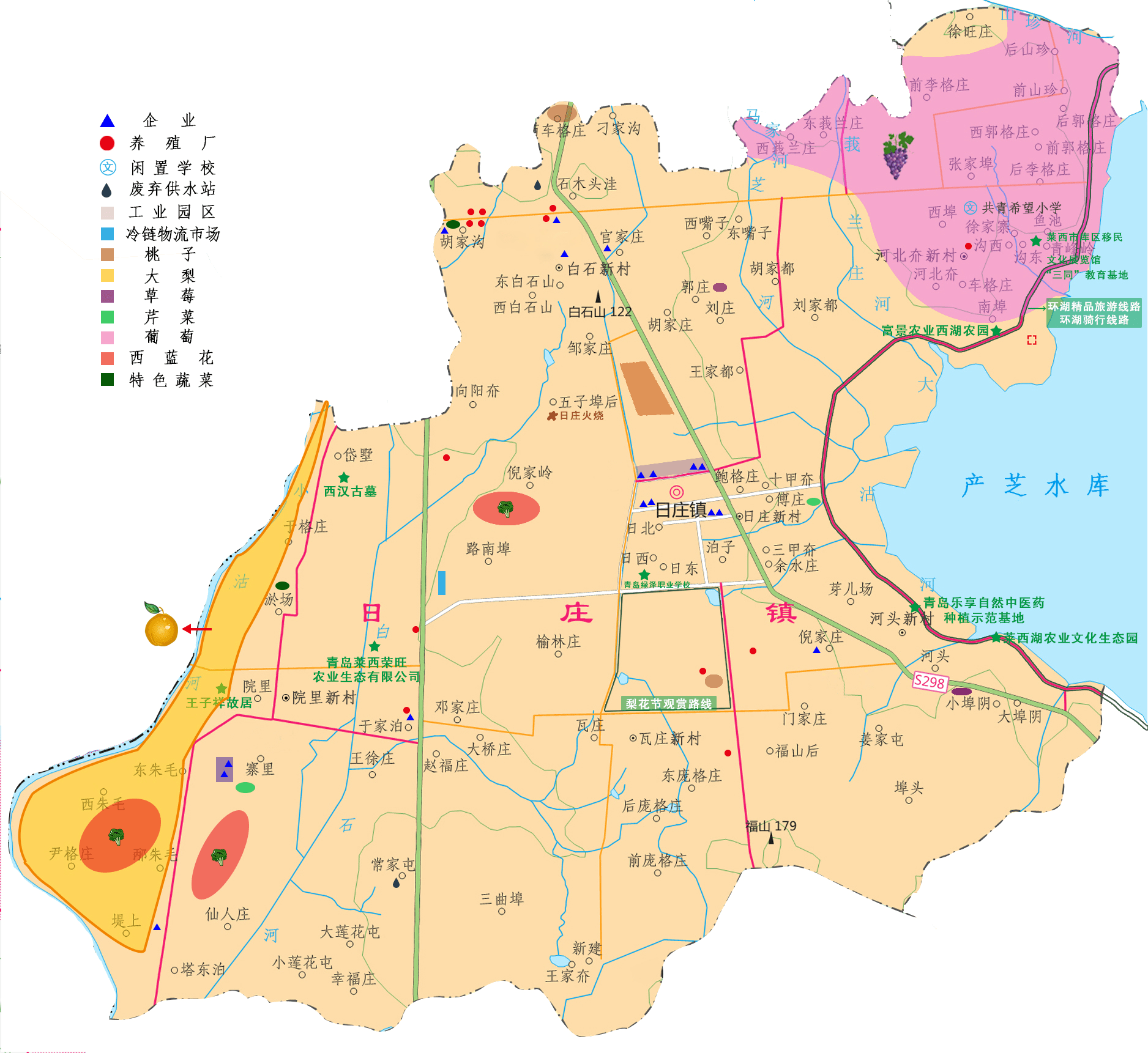 青岛莱西地图乡镇分布图片