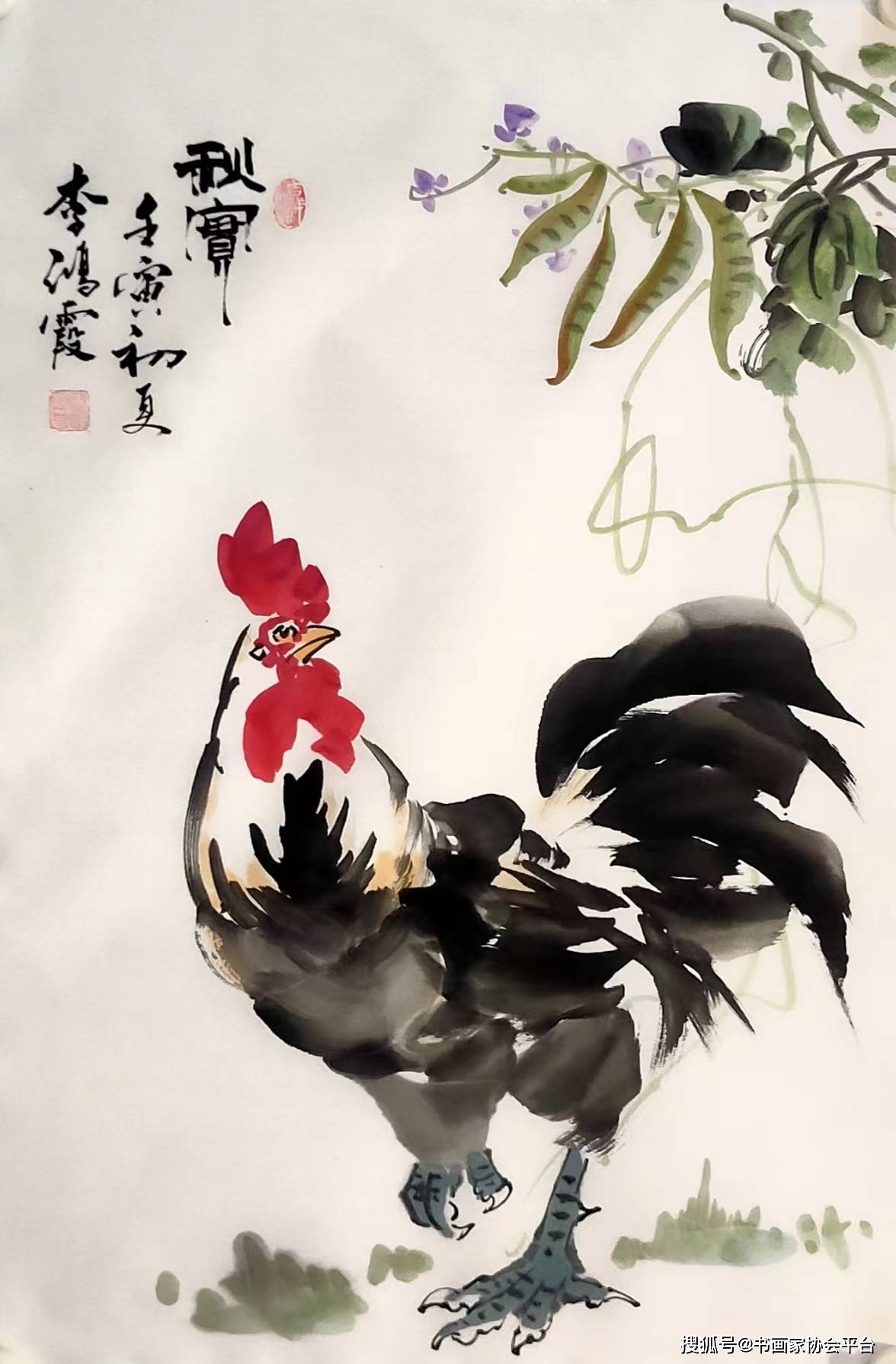 著名画家李鸿霞老师的公鸡图集锦