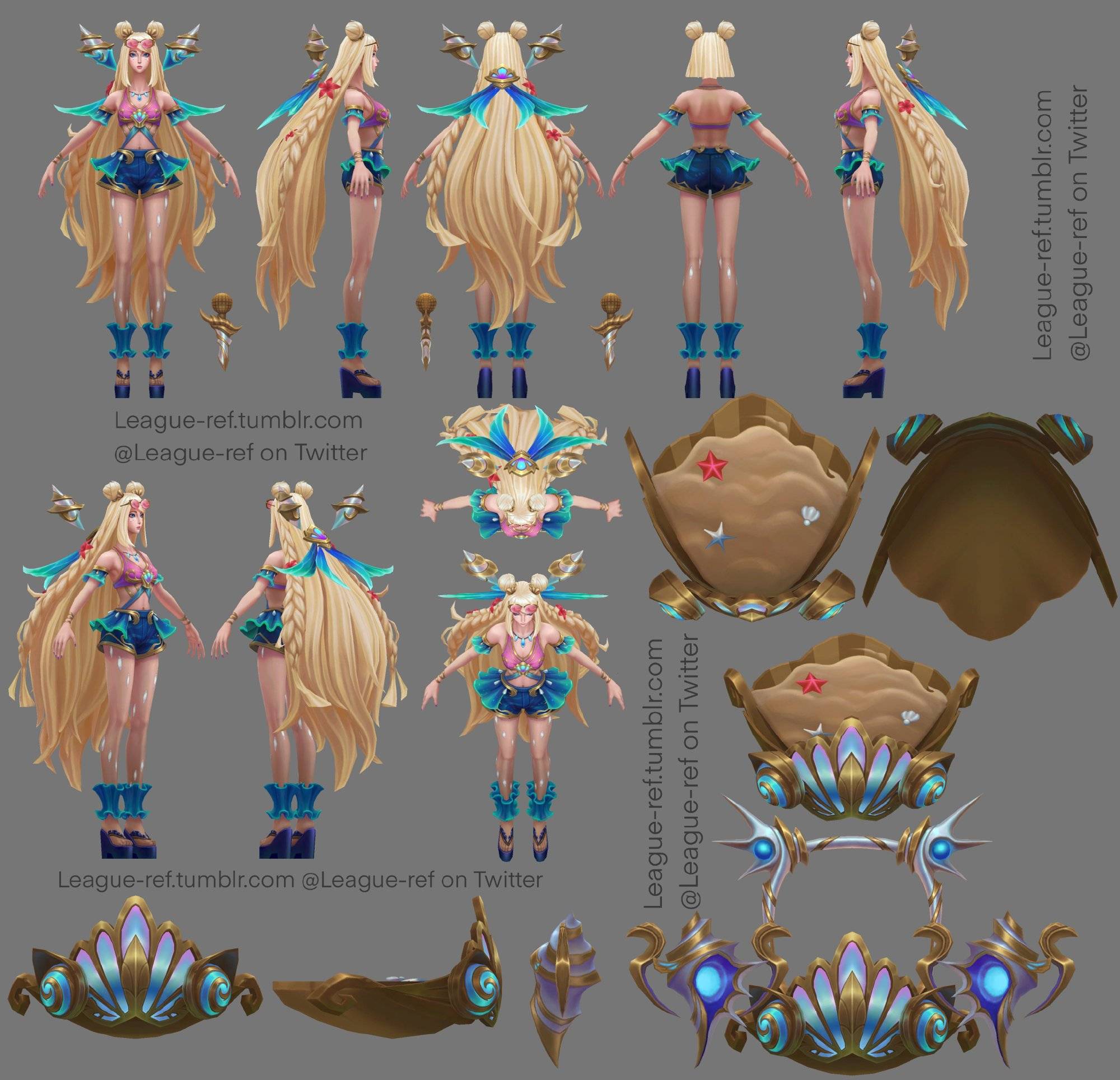 英雄联盟1211版本虚空女皇和海洋之歌系列皮肤3d模型一览