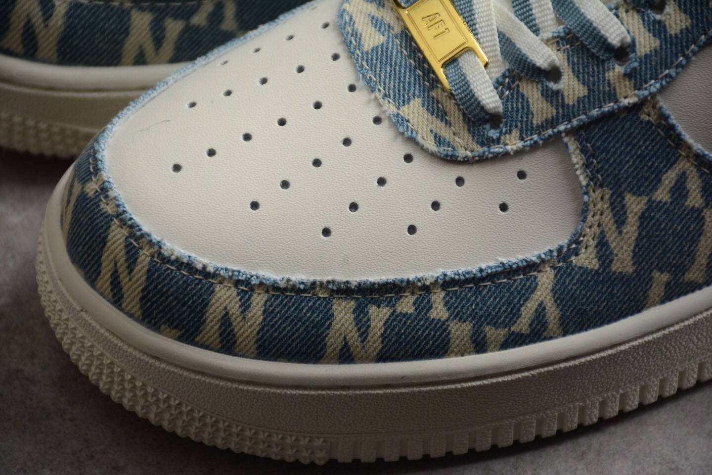 耐克联名 nike air force 1 mlb 做旧水洗丹宁牛仔布空军一号低帮运动