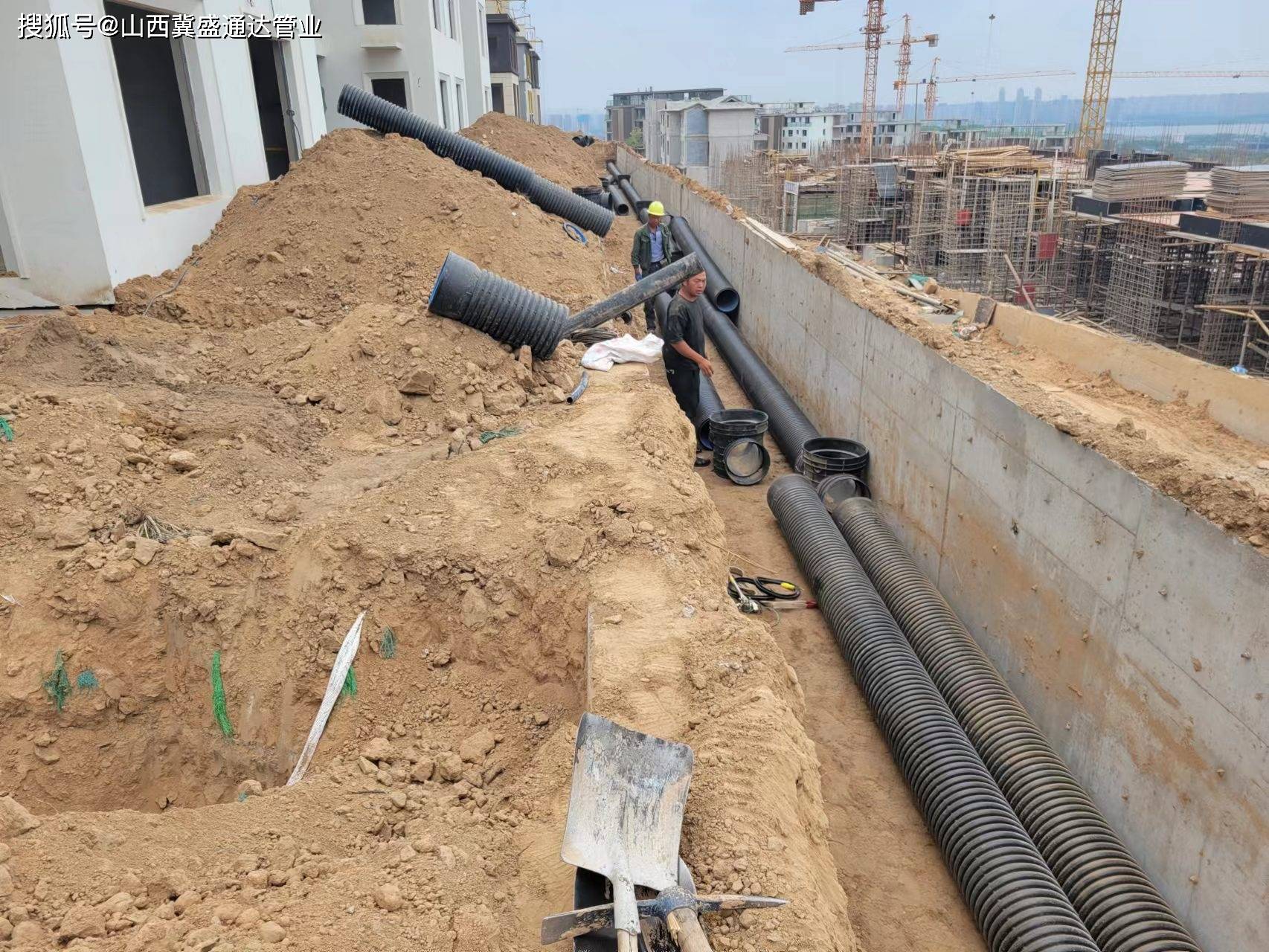 山西冀盛通达太原最新波纹管工地现场实拍,太原的波纹管施工进度如期