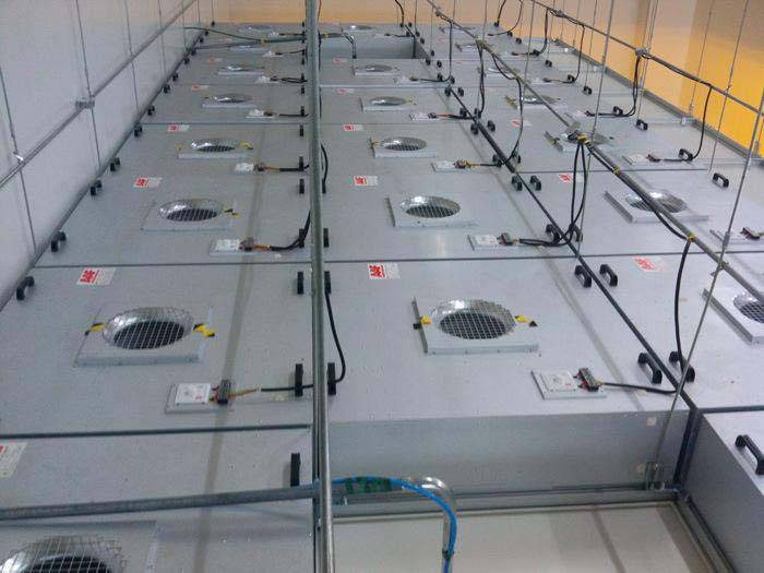 百级洁净室必须满布ffu和高效空气过滤器(成都西安百级洁净室高效过滤