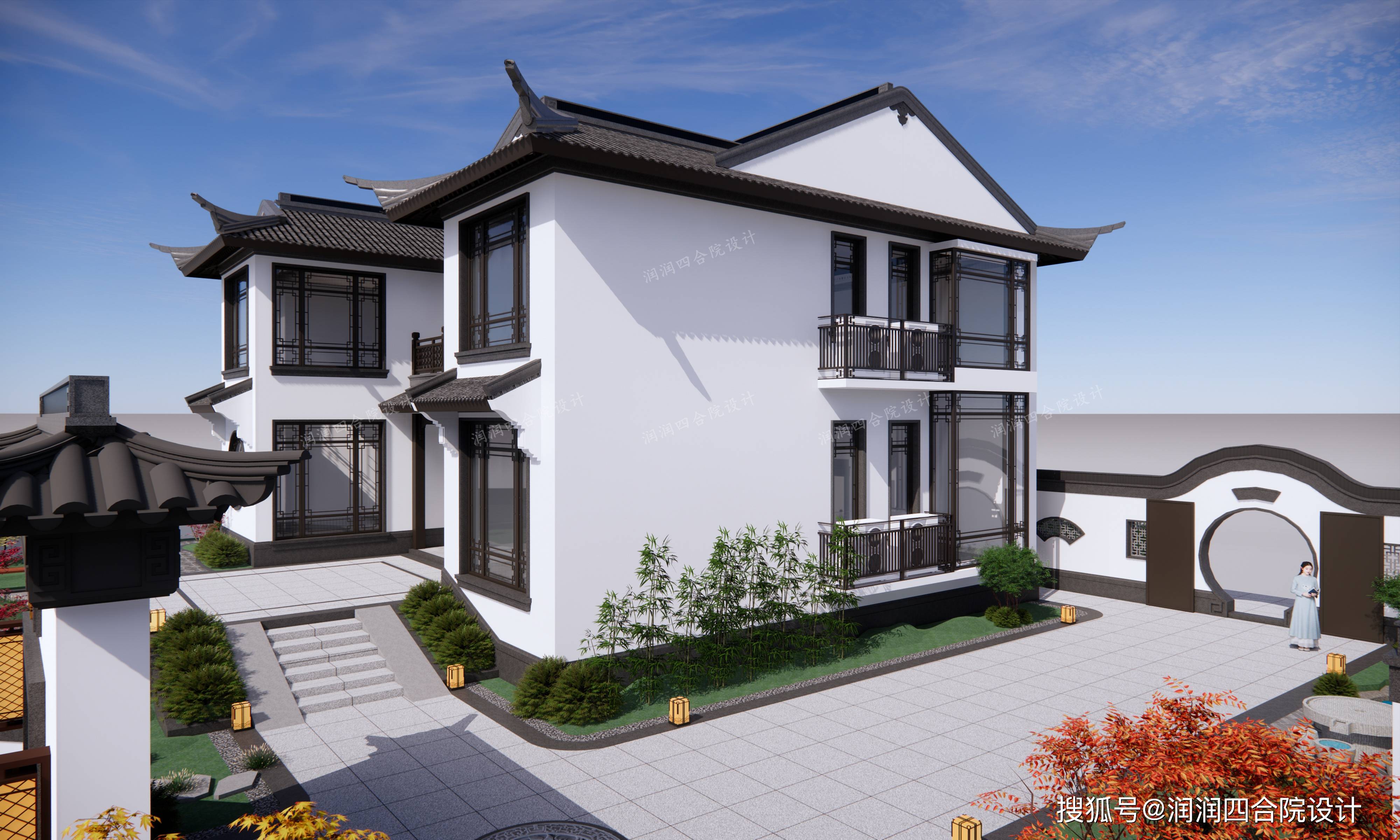 农村新中式合院别墅145145现代人向往的慢生活润润四合院设计刘鹰
