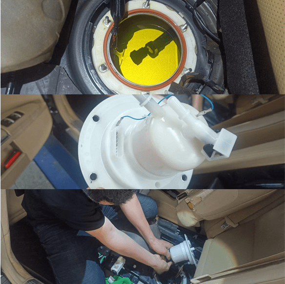 奔驰维修奔驰s500维修更换油泵总成更换汽油格