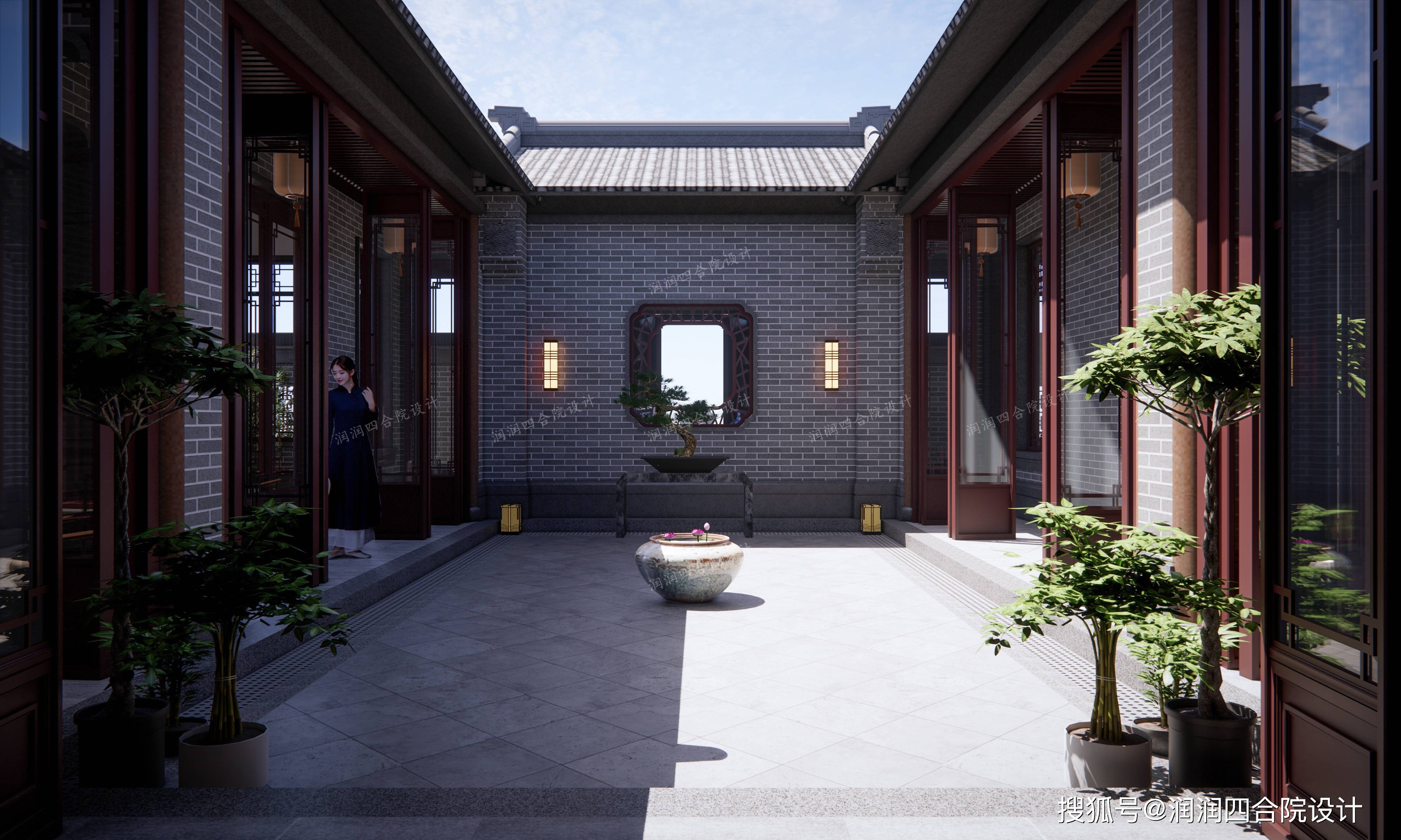 河北农村自建一层中式四合院14×21设计效果图-搜狐大视野-搜狐新闻