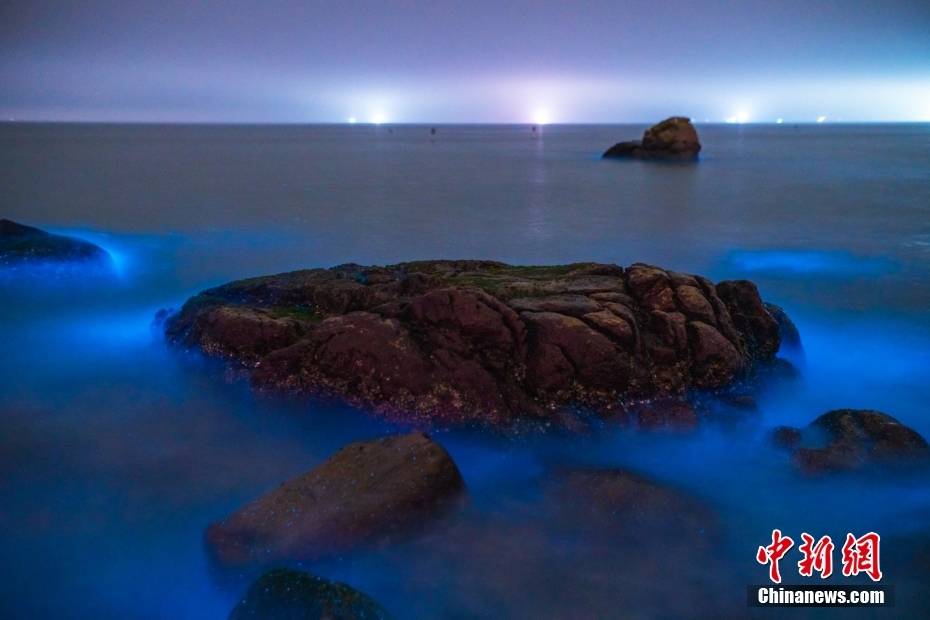 壮观！珠海高栏港西沙滩现荧光海景观-搜狐大视野-搜狐新闻