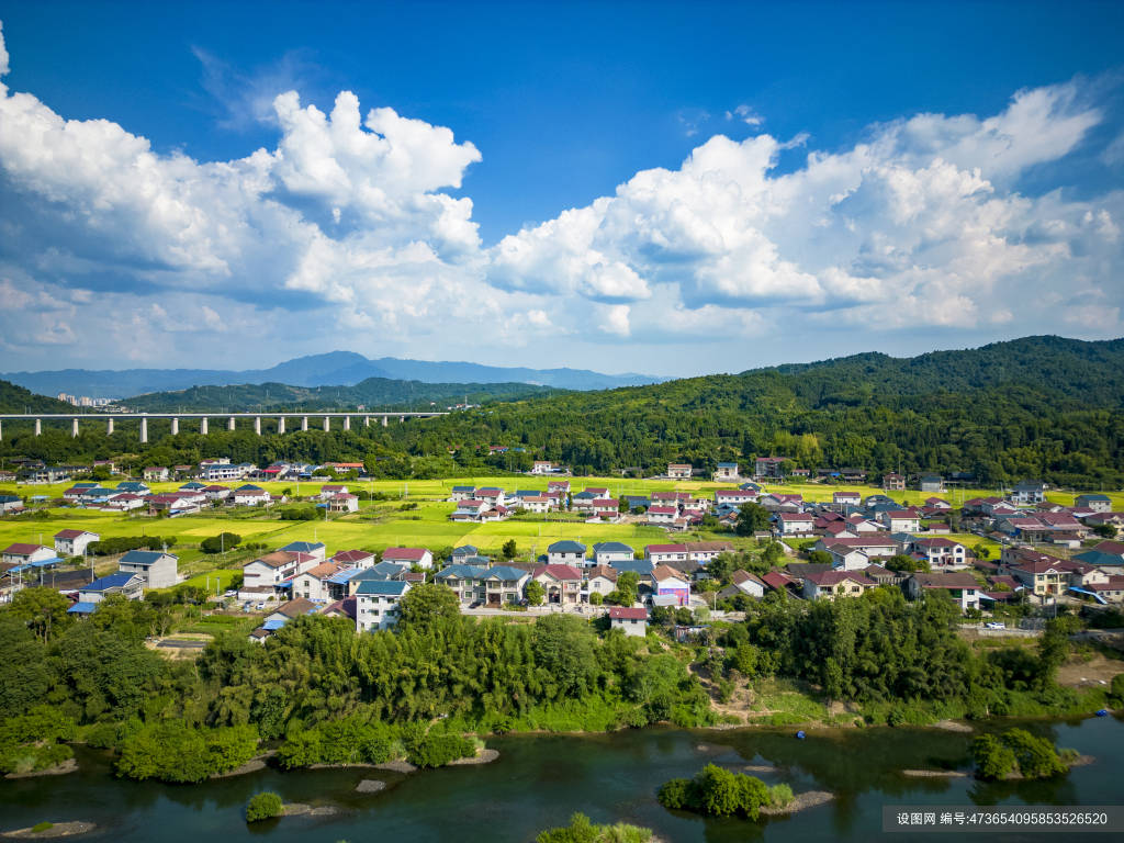 祖国壮丽山河美丽乡村全景图高清航拍摄影欣赏