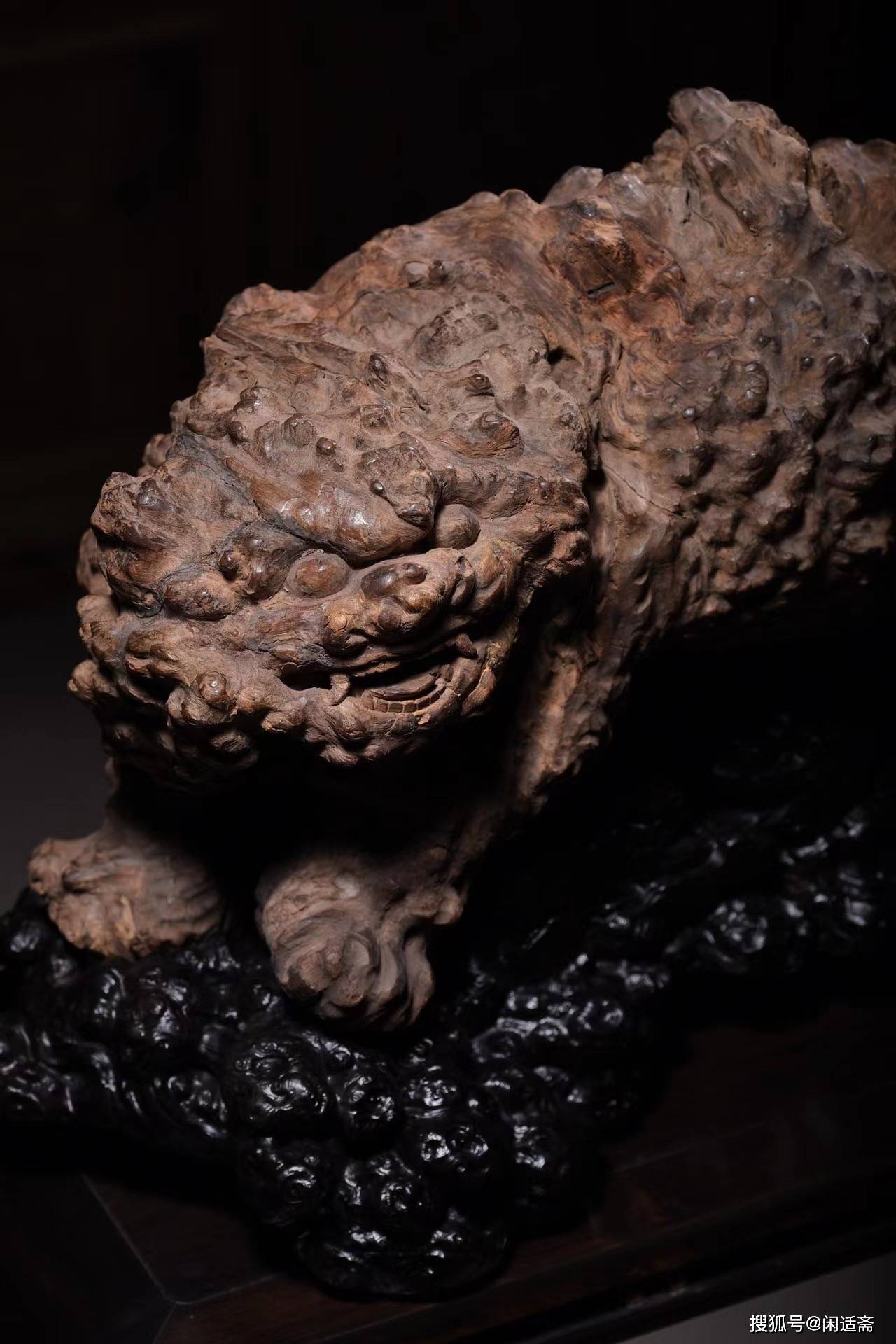 天然根雕,崖柏瘤疤大料,瑞兽貔貅_自然_陈设_风格