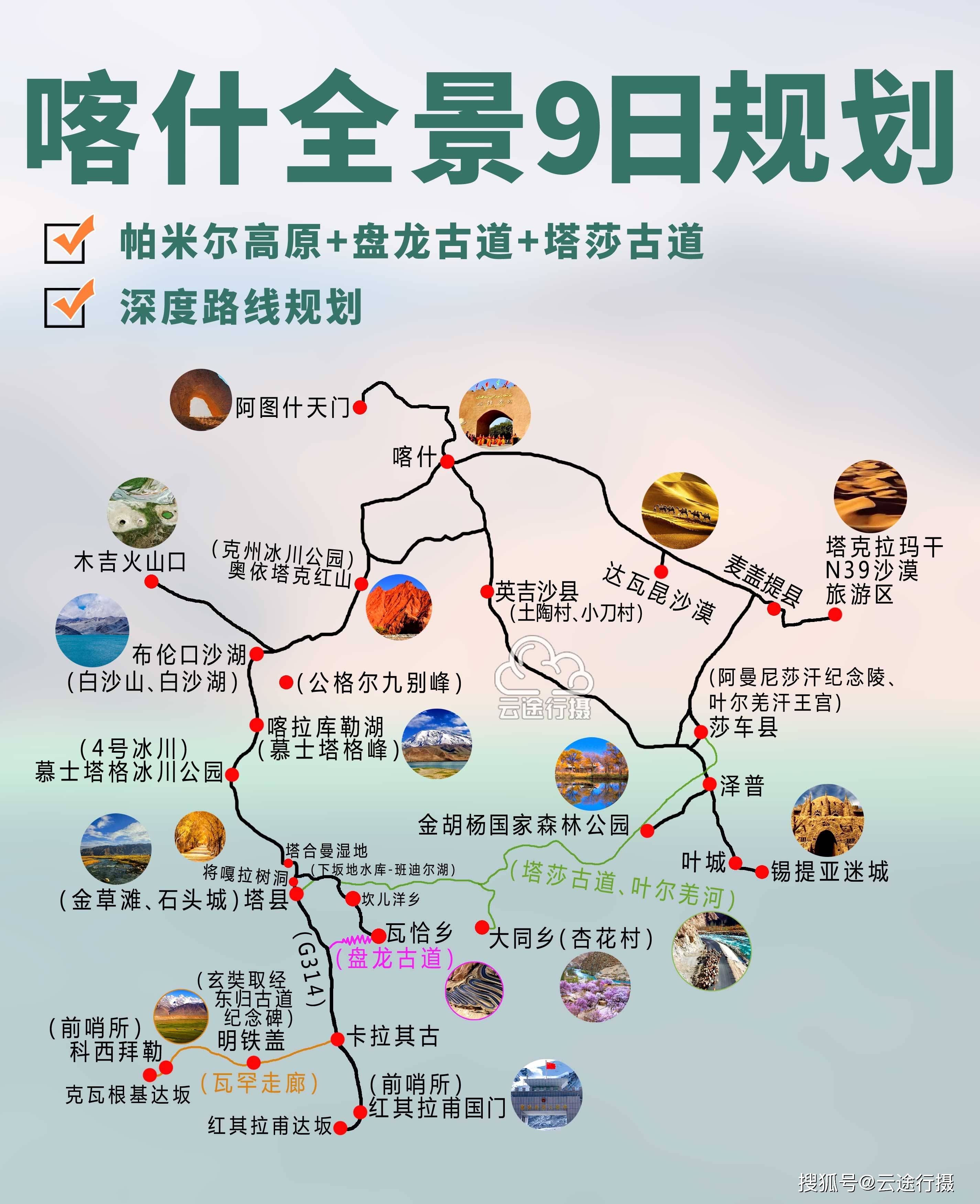 南疆喀什全景9日大环线旅游攻略路线图(原创),帕米尔高原 大同乡杏花