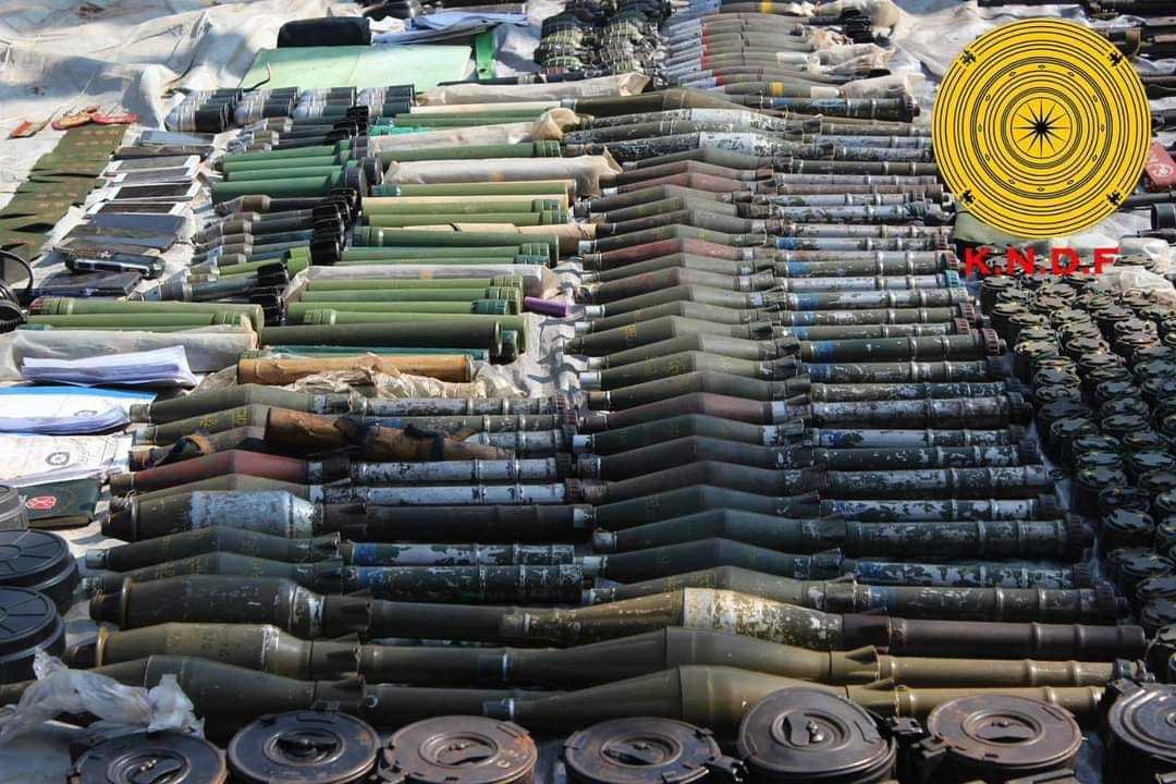 5支9毫米手枪,2具rpg火箭筒,2具60毫米掷弹筒,1套地雷探测器以及弹药