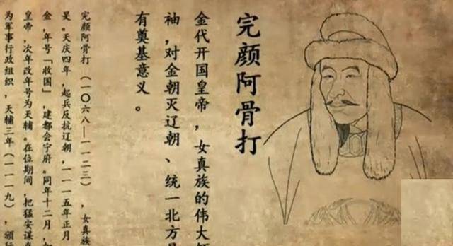图片:完颜阿骨打画像与人物简介资料截图二,以少胜多的战役可完颜部落
