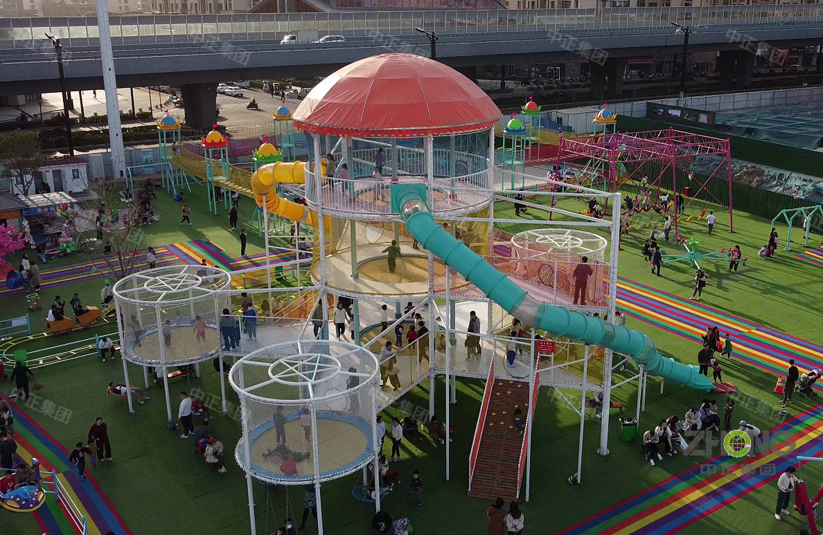 无动力乐园引流项目都有哪些?_设施_滑梯_蹦床