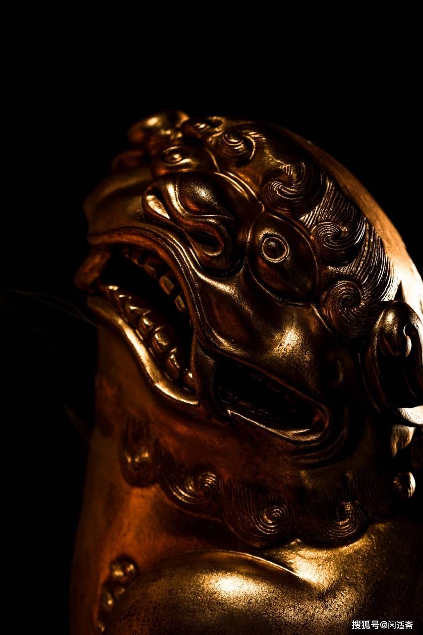 妙臻化境,髹金仿古狻猊,文玩清赏摆件_造型_自然_尚其