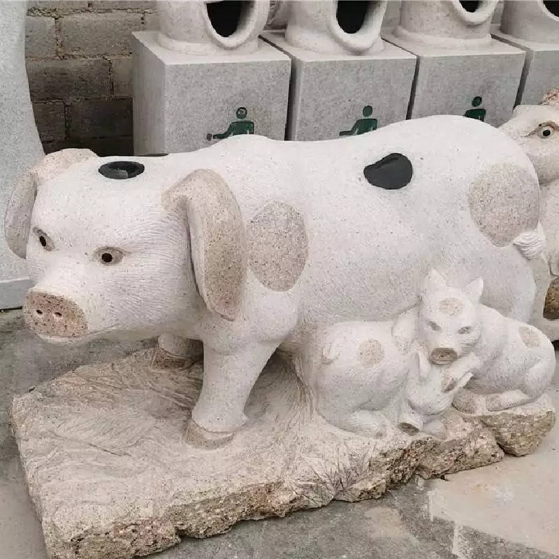 石雕猪石头猪雕塑受人喜爱的原因图片欣赏