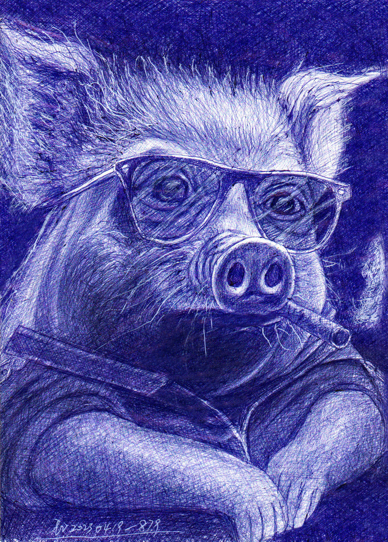 圆珠笔素描一天一画-878 879天