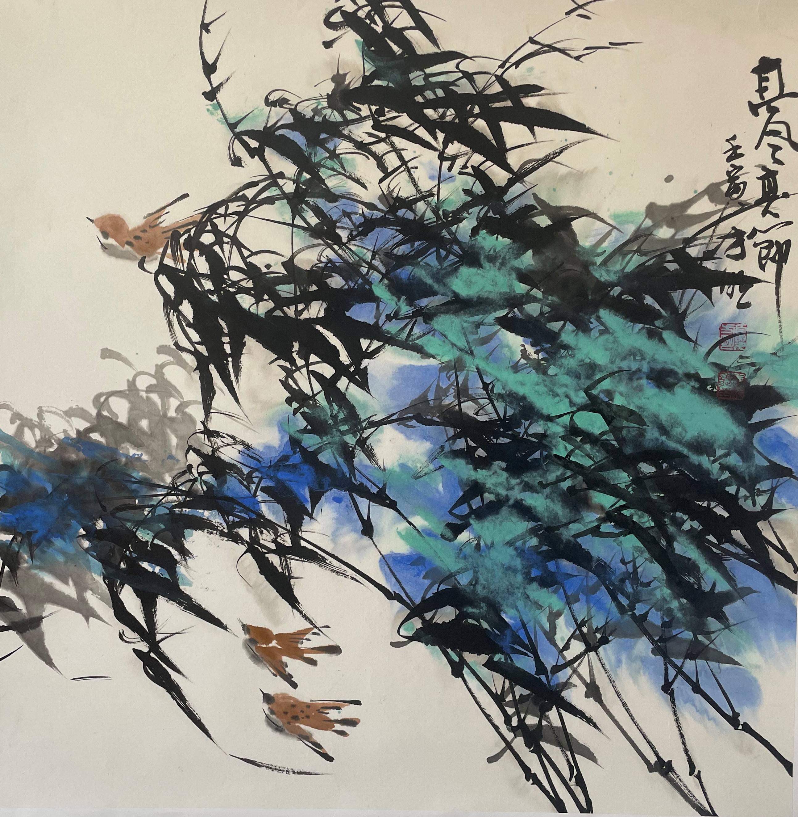 借古开今当代画竹高手 ——夏方明竹林山水画艺术欣赏_作品_中国_板桥