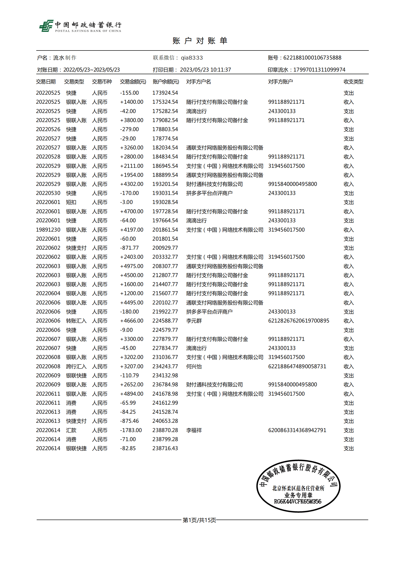 怎麼弄工資流水證明電子版_工資流水入職證明的範本_銀行工資流水圖片