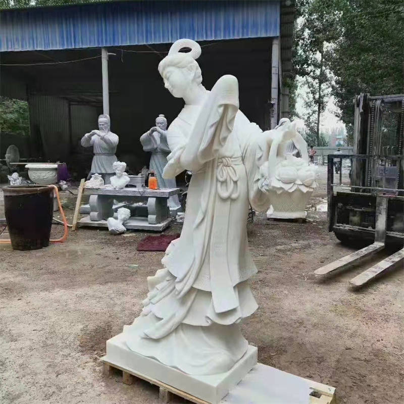 石雕牡丹仙子大山景区琵琶仙女摆件飞天仙女荷花仙子雕塑_文化_形象