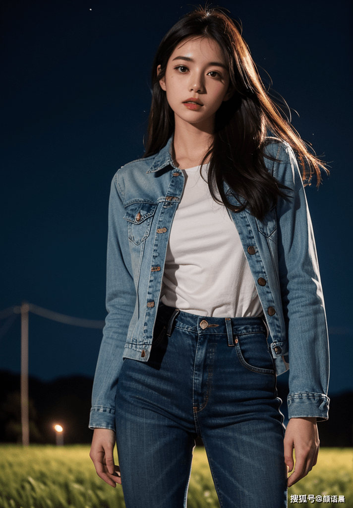 高清美女壁纸:夜晚牛仔女神,极品美人捕获你的心_蓝色_时尚_魅力