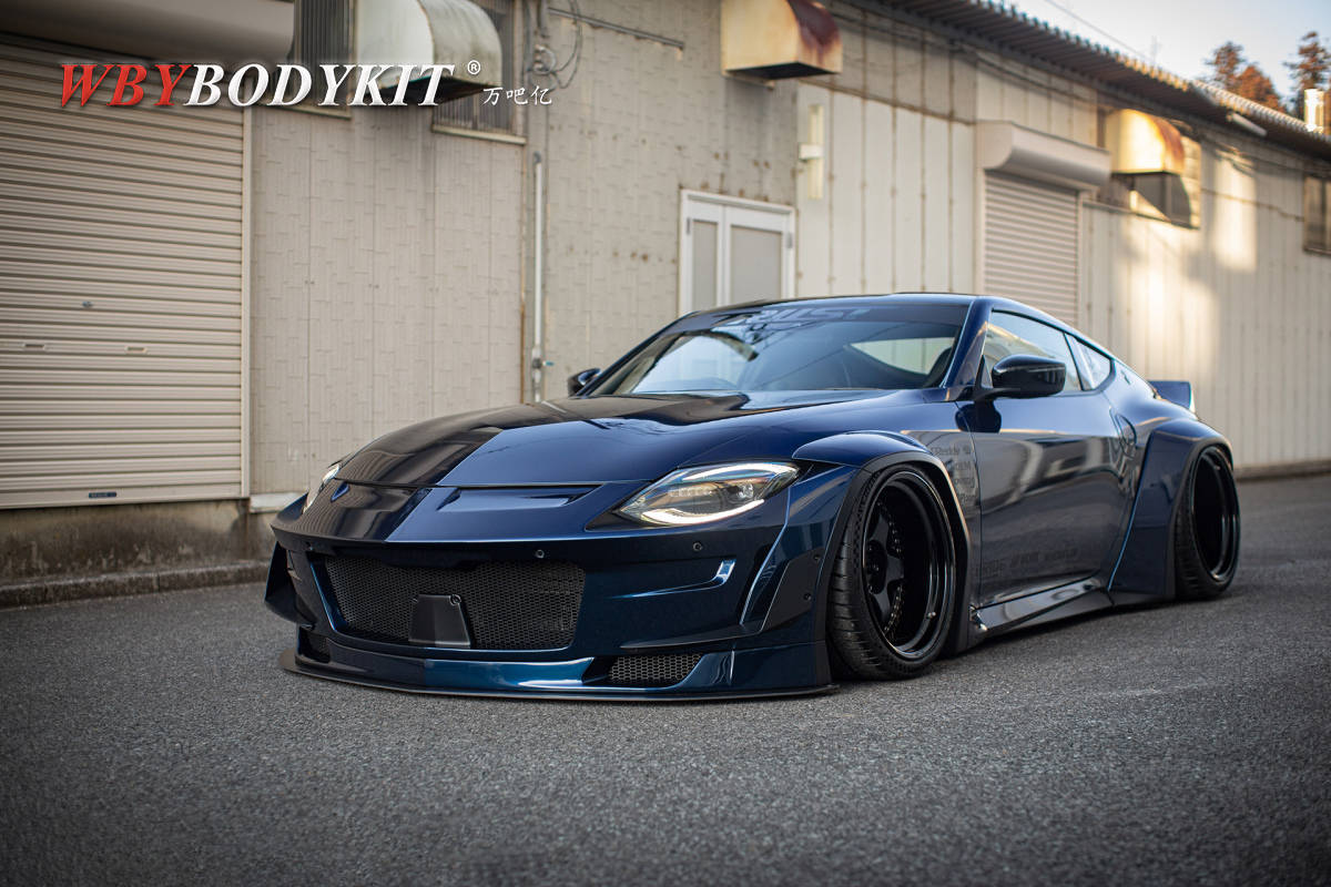 日产rz34 400z改装rocket bunny火箭兔宽体大包围前唇轮眉尾翼前杠