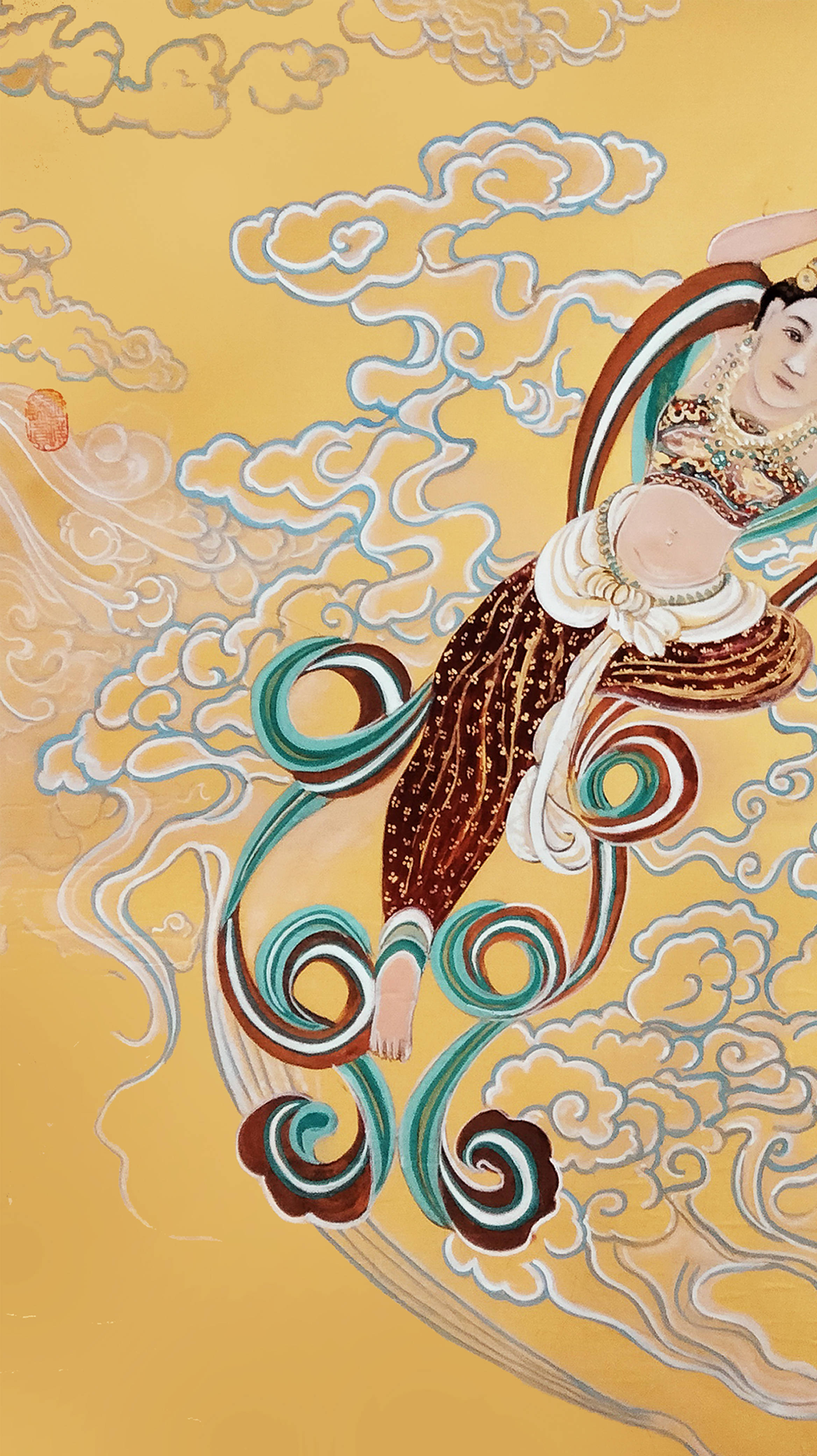 界画寒江———工笔神仙人物画《反弹琵琶飞天》