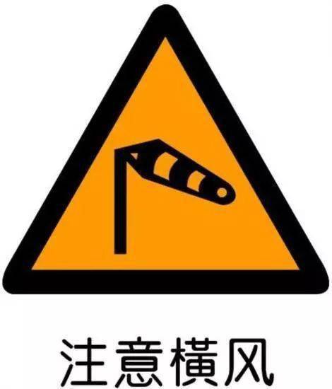 出现的交通指示标志↓一定要密切留意横风多发路段各位车主朋友在驾车