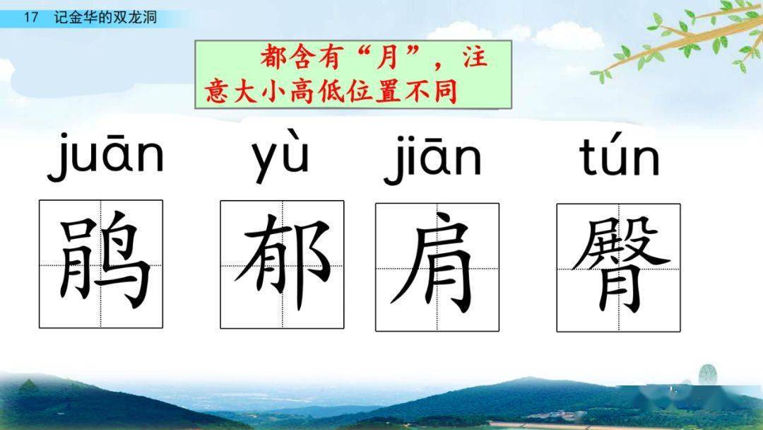部编版四年级语文下册第17课《记金华的双龙洞》知识点+图文详解