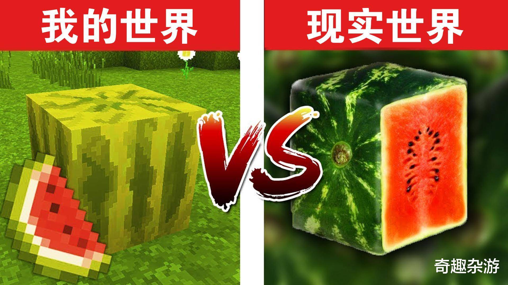西瓜虽然在《我的世界》中是方形,但是在现实世界中也能找到.