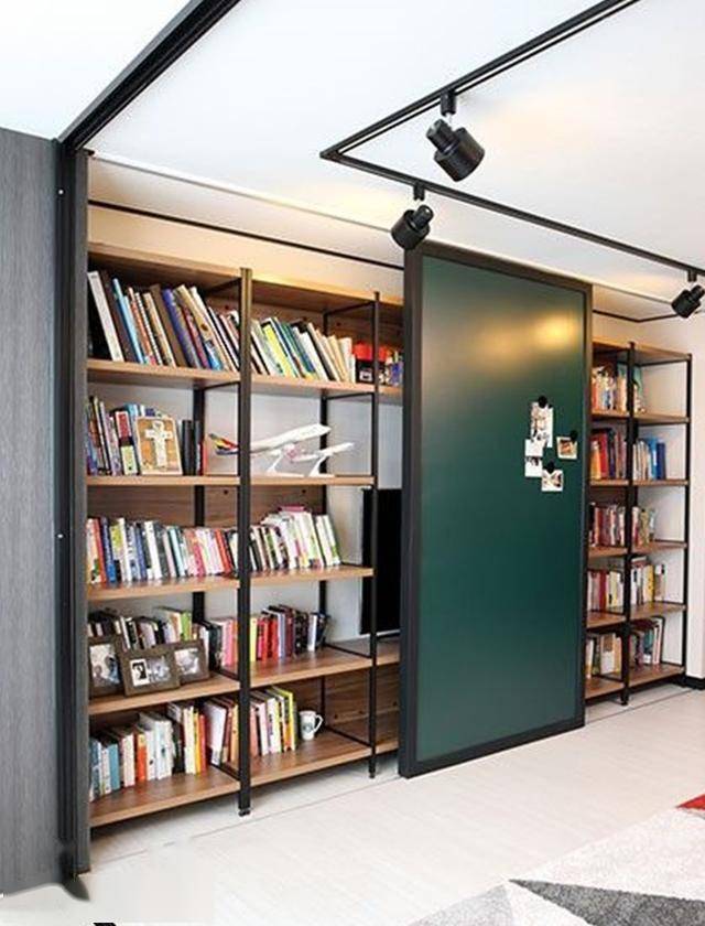 如今书架电视墙2合1越来越受欢迎,书房客厅同时用,小户型必备了