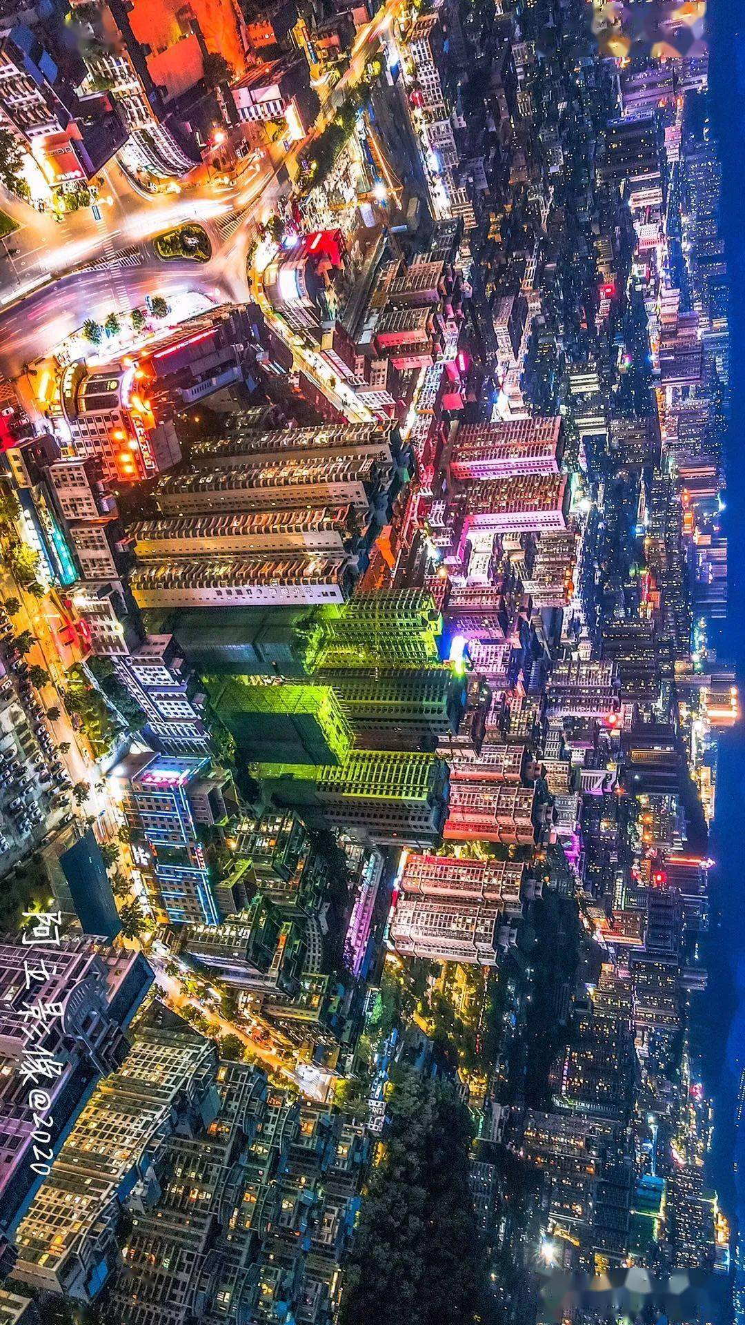 英德夜景航拍流光溢彩堪称影视大片真的美醉了