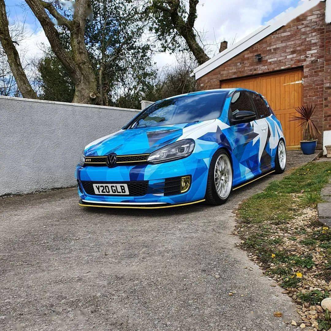 清凉一夏,蓝色涂装高尔夫mk6 gti