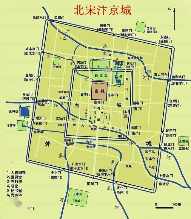 北宋开封城地图图片