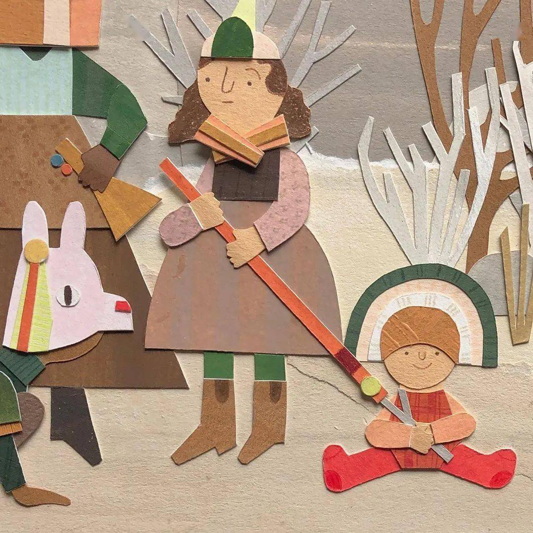 lauren的作品里的人物造型都有着圆圆胖胖的身子,萌萌的豆豆眼,人物