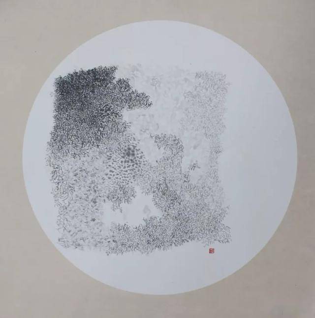 《黑白的延伸83》 材质:宣纸水墨 尺寸:30 ×65