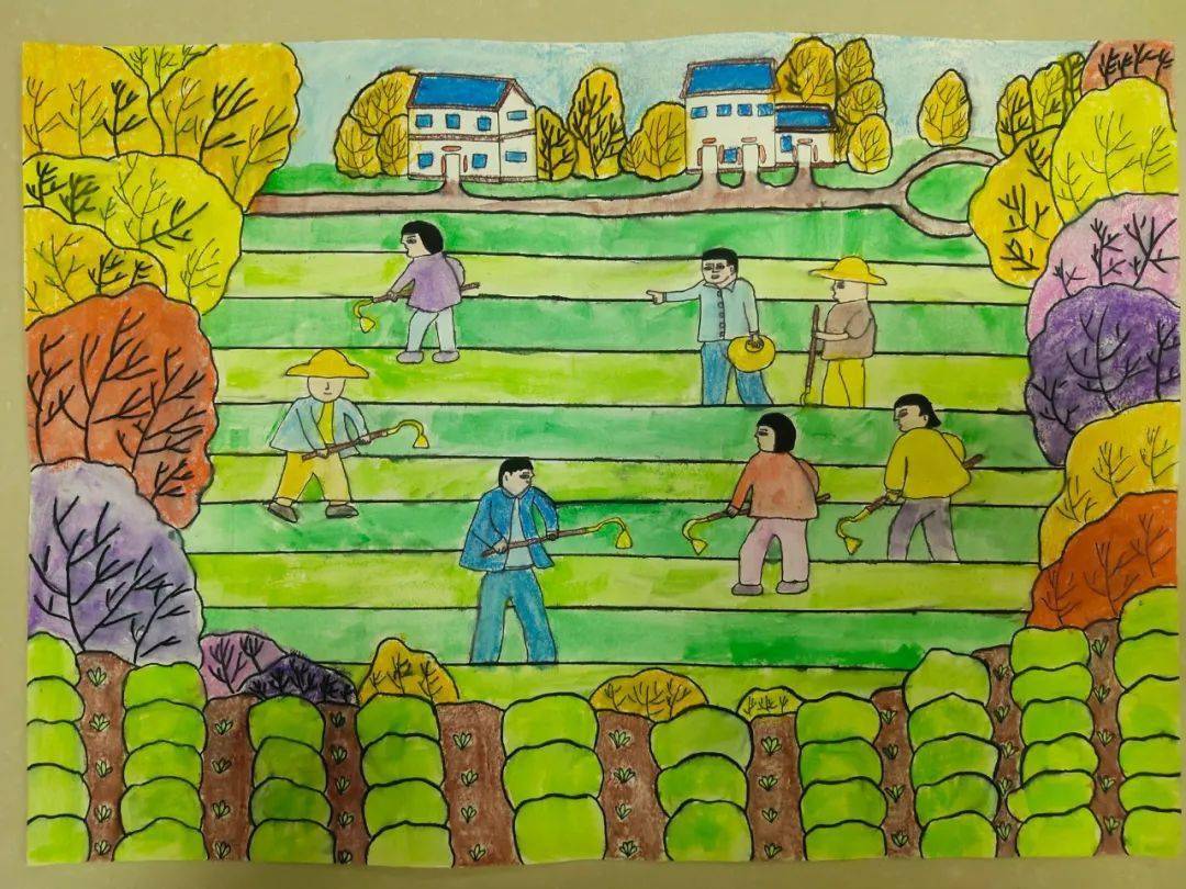 新农村建设主题儿童画图片