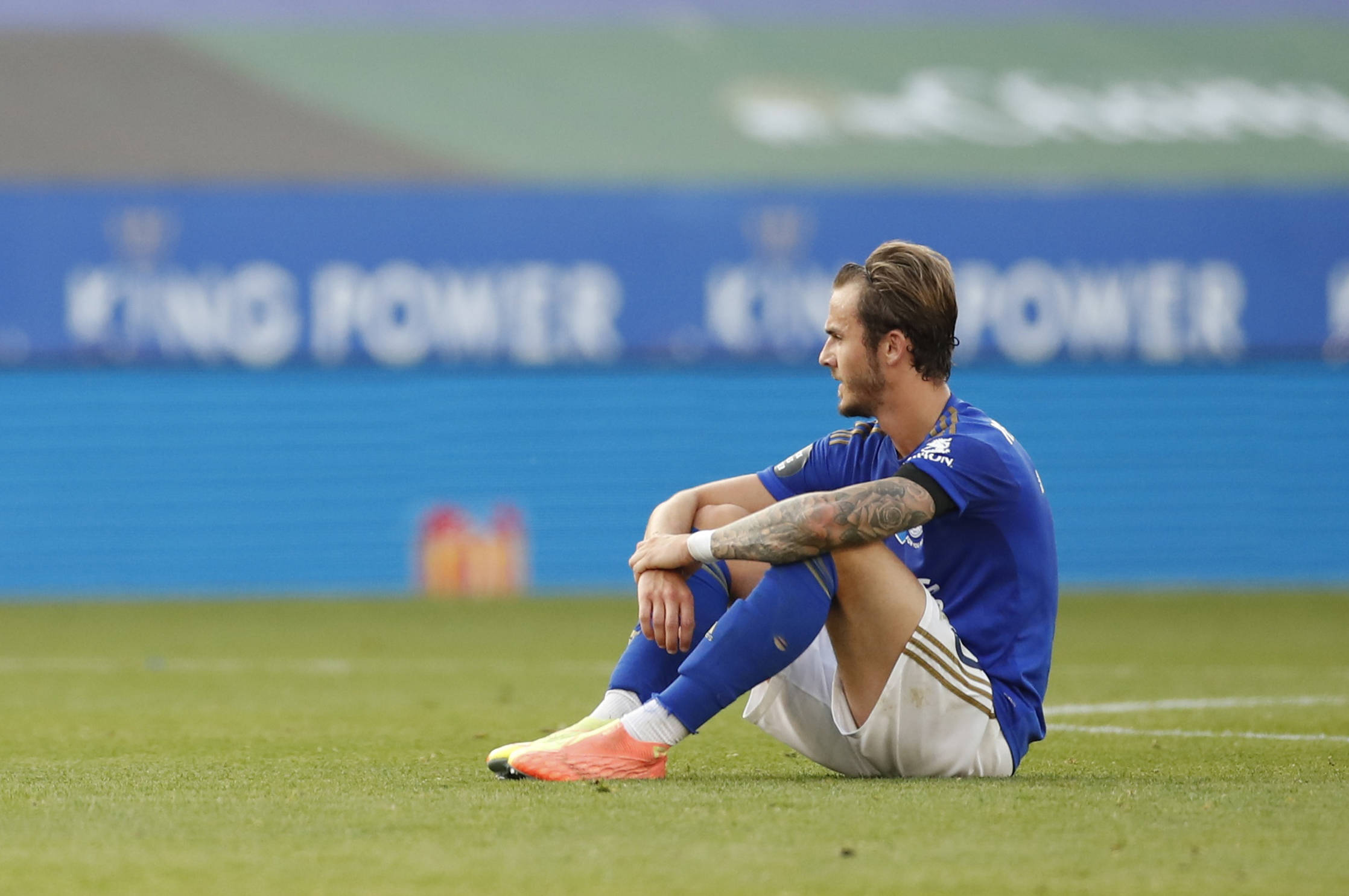 6月23日,莱斯特城队球员麦迪逊在比赛后.