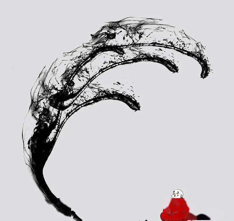 一组极简泼墨禅画