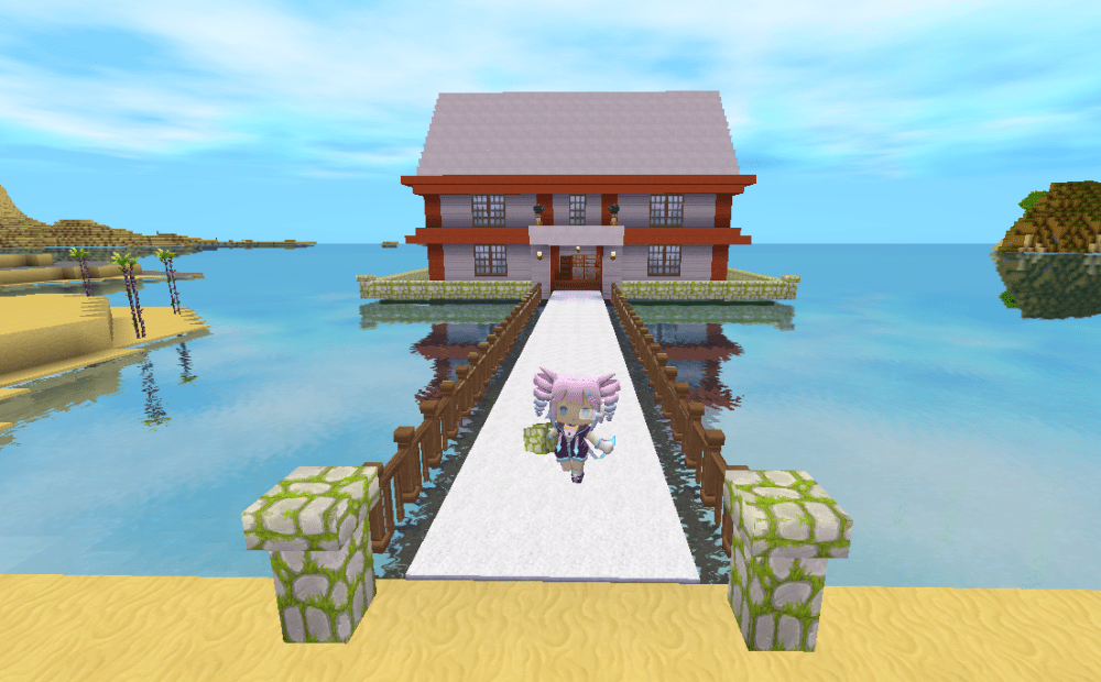 迷你世界:300秒速建水上别墅,颜值没话说,玩家:想住一辈子