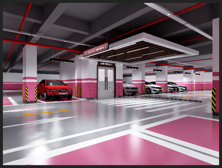 升级效果图同时更新了led照明系统,从此告别"昏暗无光"的地下停车时代