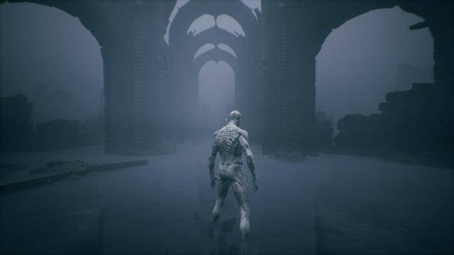 然后像个不死人一样往前跑,这个开场的风格,也颇像《黑暗之魂2》的"