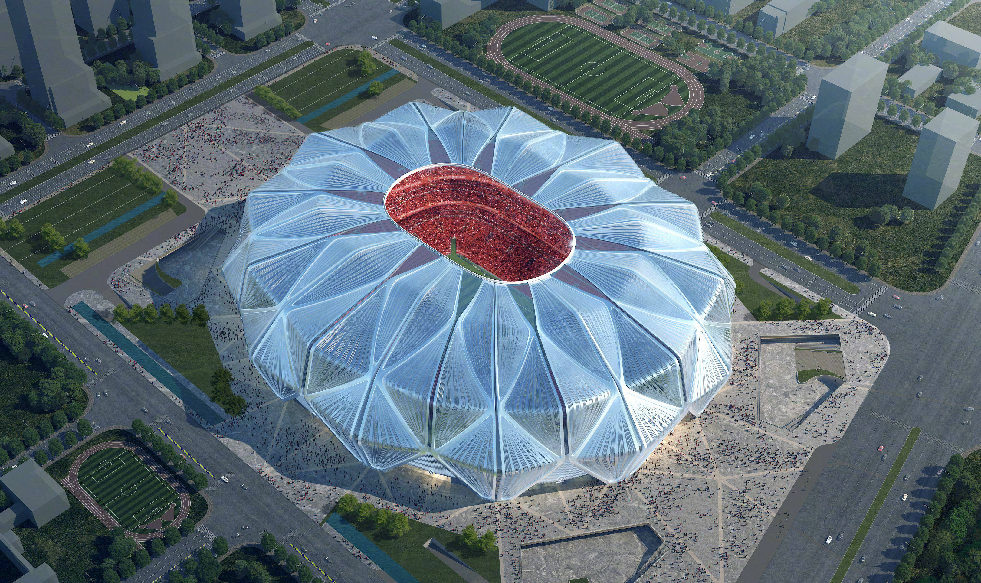 真实颜值曝光 广州恒大足球场设计方案出炉