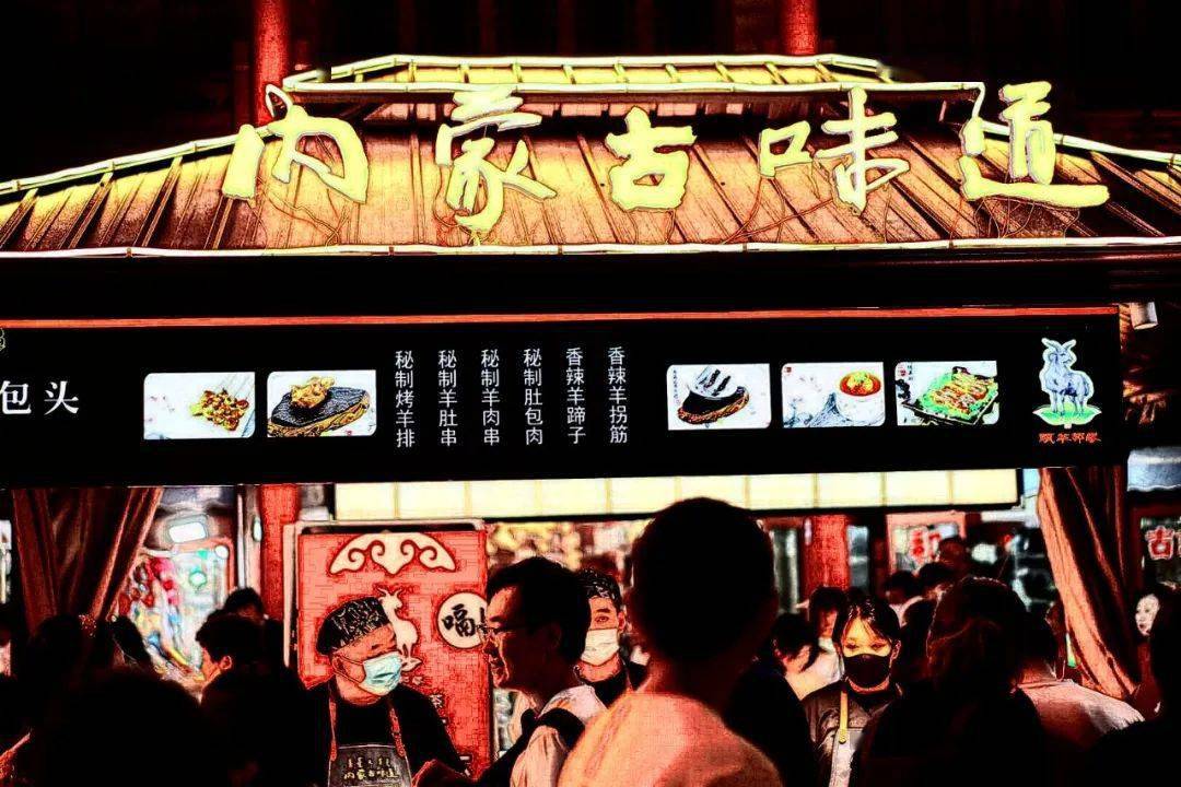 呼市大召十二风味一米大串儿缠丝奶皮一级厨师街边练摊儿