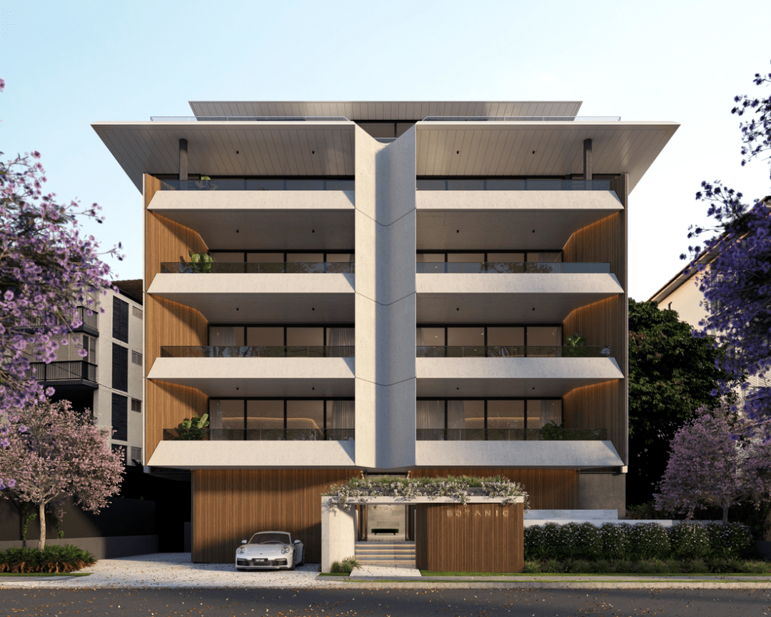 这栋小型公寓楼的建筑采用了对称的外观,创造了一个秩序感 ▼