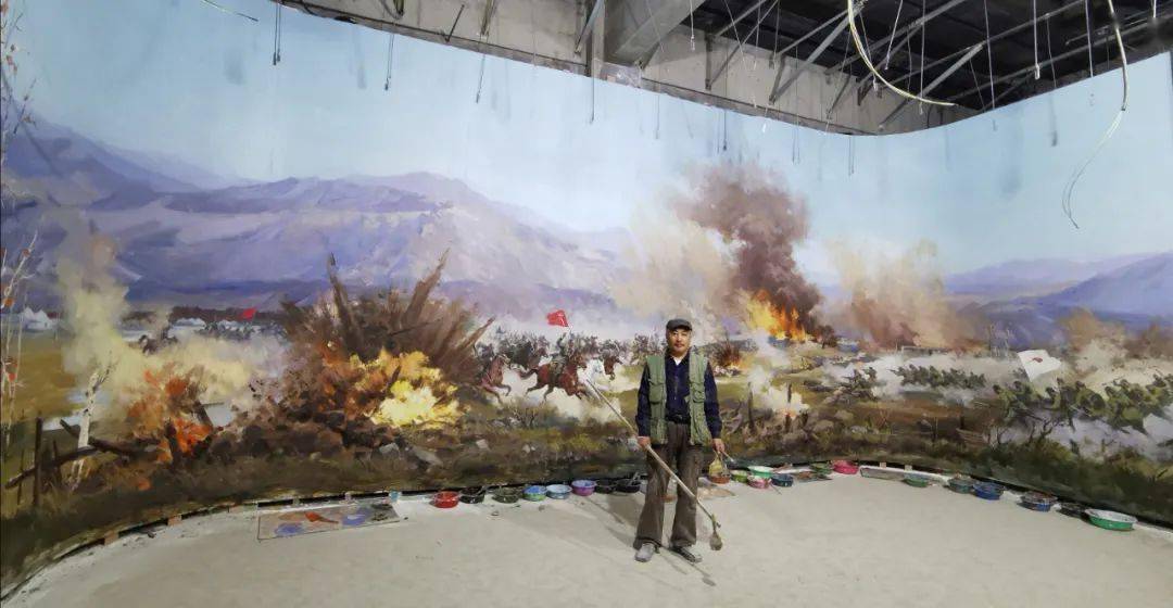 大青山抗日骑兵游击队潘文阁壁画作品欣赏天涯艺术1266期