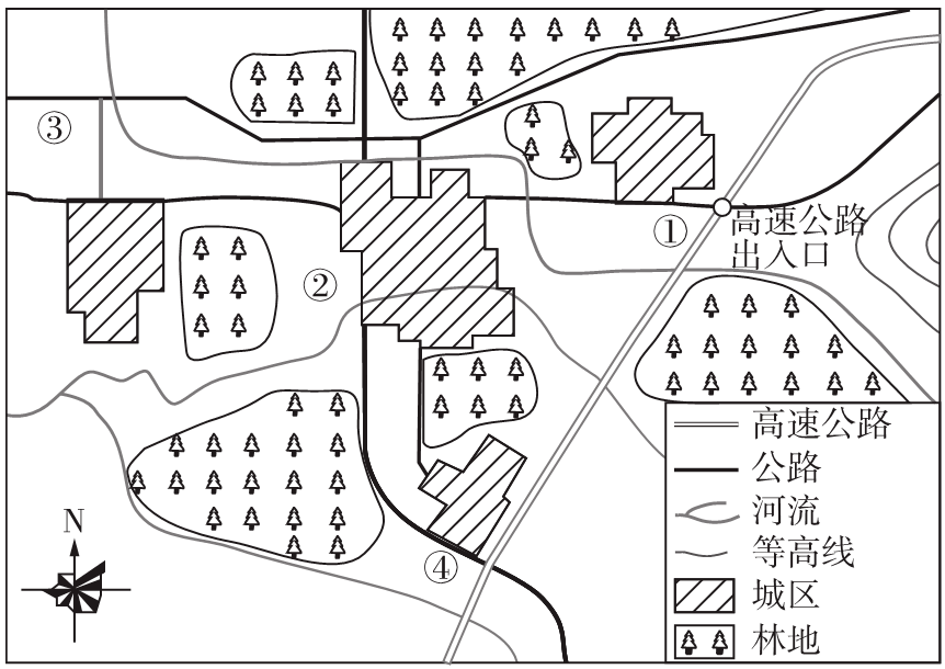 城市形態的判斷及形成條件分析解析:本題考查地租對城市內部空間結構