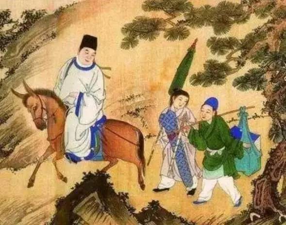 古代书生赶考场景