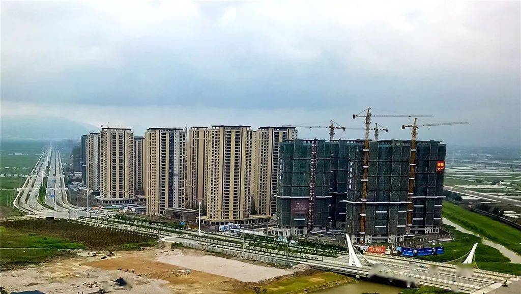 航拍龙港新城启源生活区日新月异高楼拔地而起