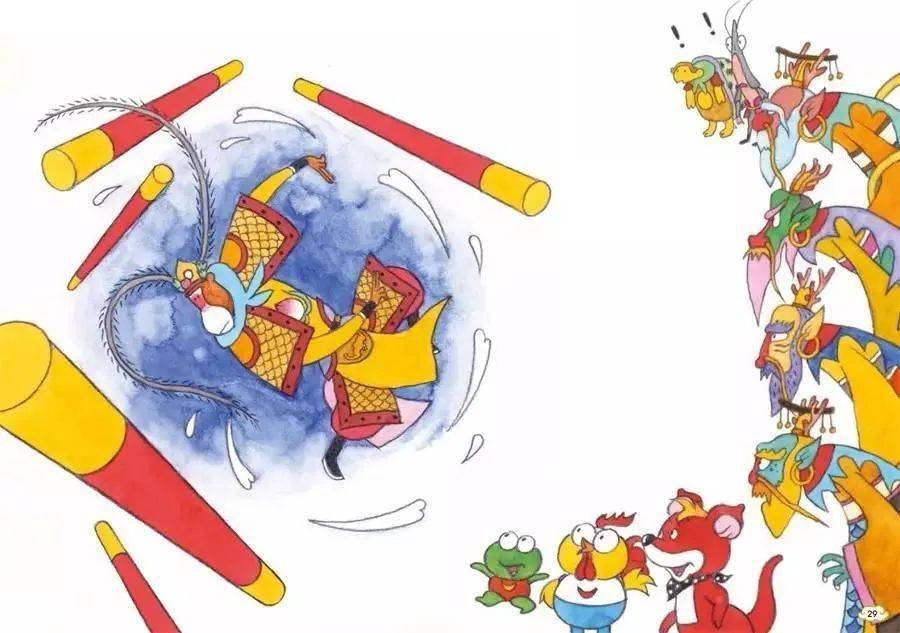 选自图画书《我们一起去西游》《龙宫得宝》今天的故事红袋鼠变成