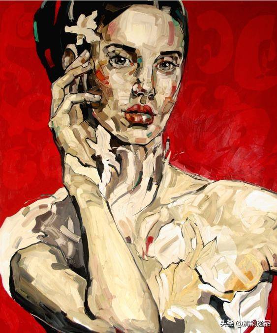 波兰女画家annabocek奔放的现代人物肖像油画作品欣赏